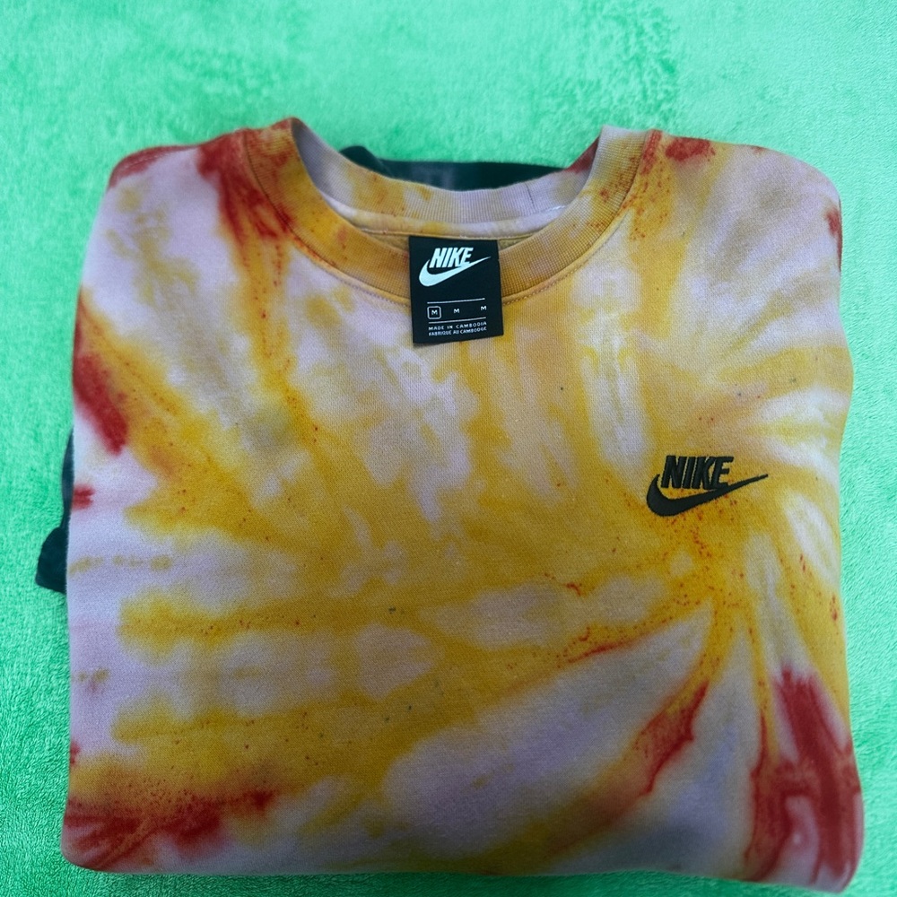 Nike Pink and Gray Tie-Dye Sweatshirt